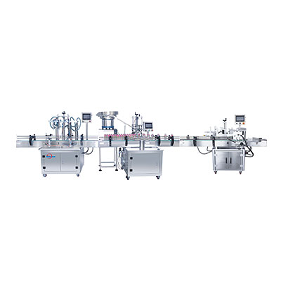 LINEAR AUTOMATIC BOTTLE FILLING & CAPPING & LABELING MACHINERY